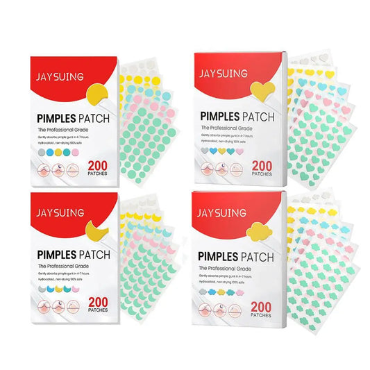 200Pcs/Set Star Shape Pimple Patches Colorful Hydrocolloid Pimple Healing Sticker Cute Strong Absorption Zit Patches Face Care