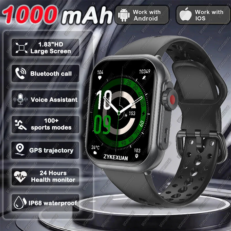 2025 New For Huawei Xiaomi Smart Watch Men Women 1.85-Inch HD AMOLED Full Touch Screen IP68 Waterproof Bluetooth Call SmartWatch