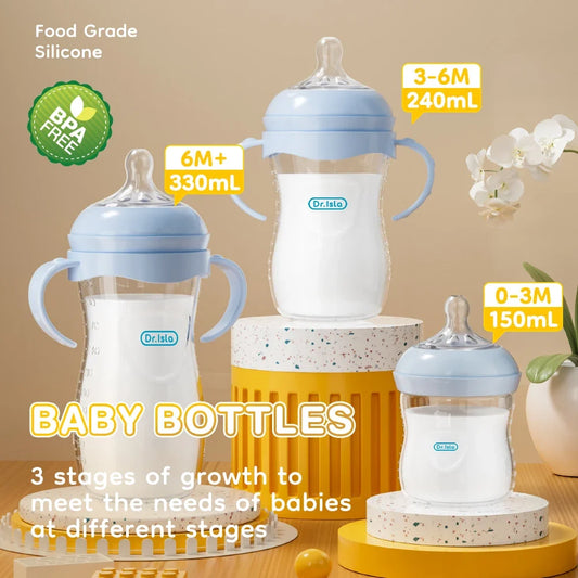 150/240/330ML Baby PP Bottle Newborn Baby Bottle with Handle Milk BottleFeeding  Baby Bottles Newborn Feeding Supplies