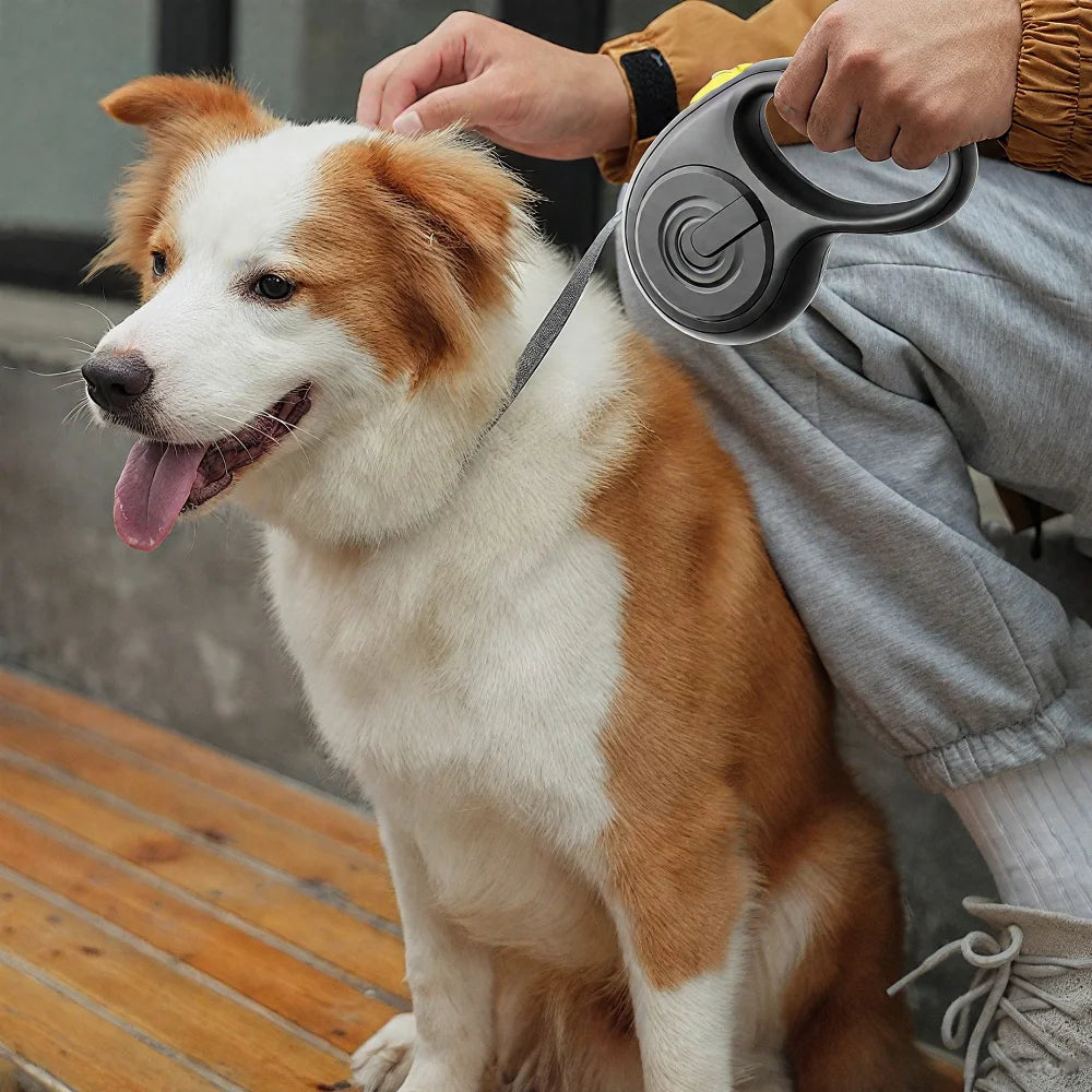 Retractable Dog Leash Leading Collar for Dogs Pet Walking Leash Adjustable Reflective Tape Walking Outdoor Dog Rope Accessories