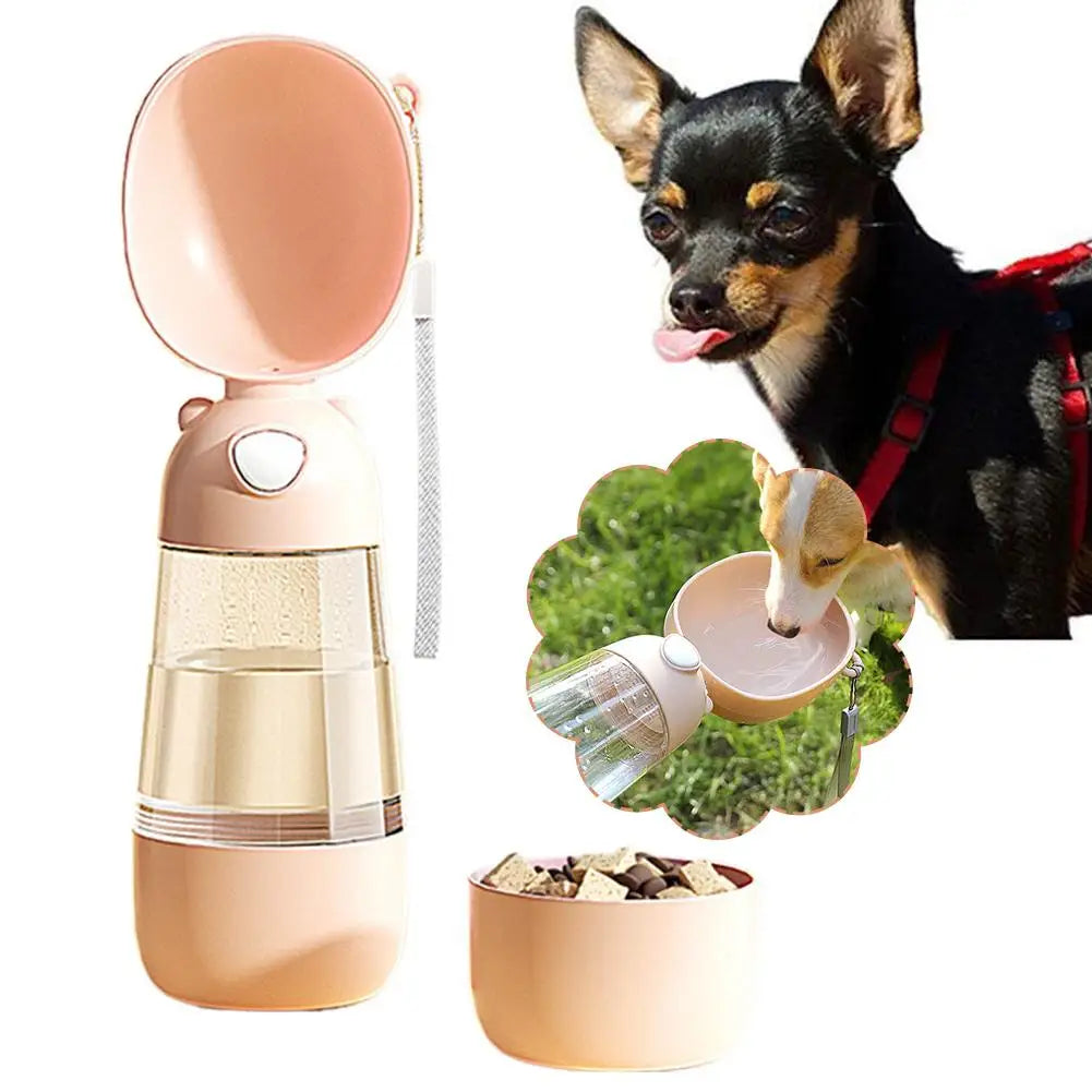 Dog Portable Water Bowl Portable Food Grade Material Dog Cat Travel Pet Water Cup Bottle With Food Dispenser Pet Dog Supplies