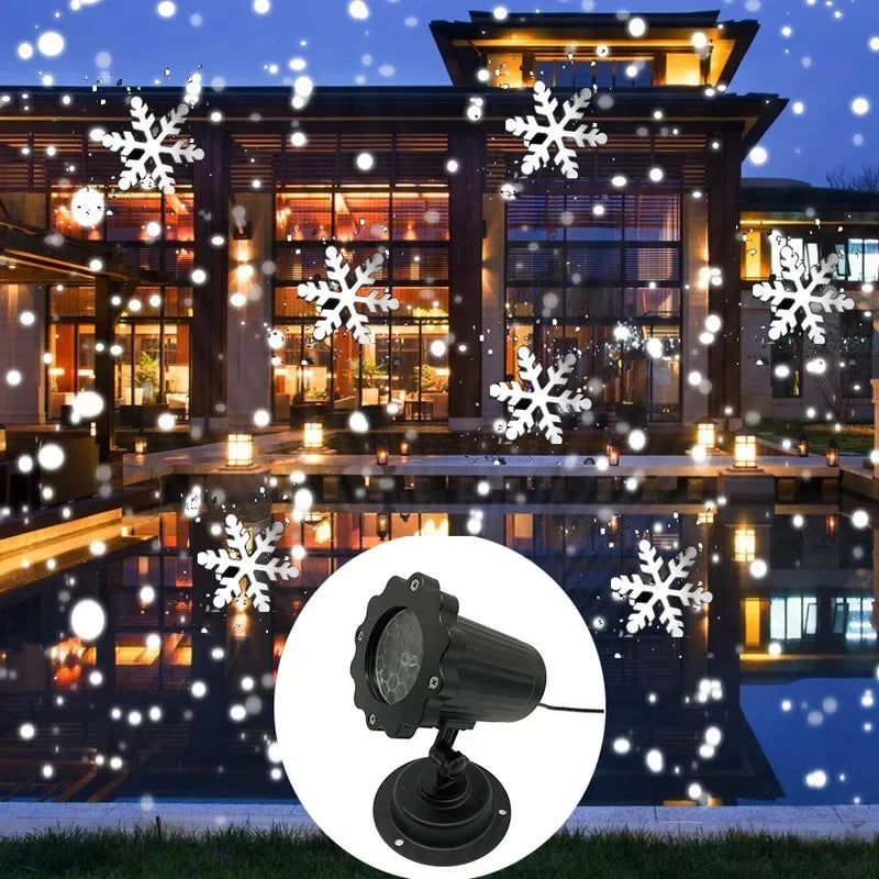 Snowfall LED Light Projector Christmas Laser Projector Light Outdoor White Snowflake Landscape Spotlight for Patio Garden Decor